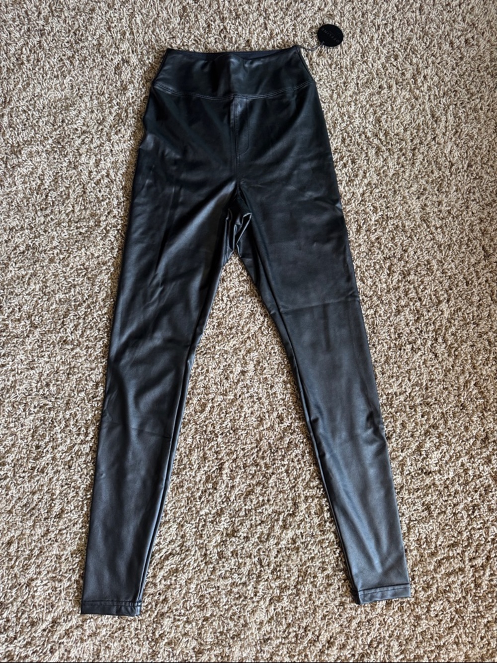 High-Waist Black Faux Leather Leggings